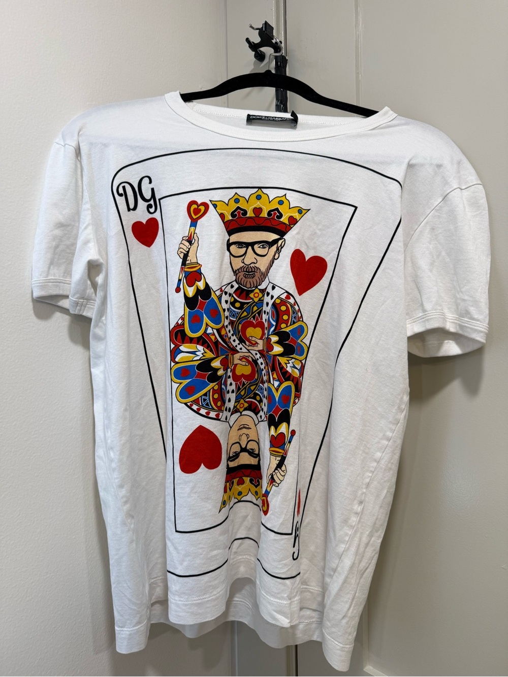 Dolce & Gabbana White King of Hearts Graphic Tee